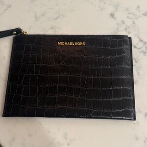 Michael Kors Black Croc-Embossed women’s Clutch